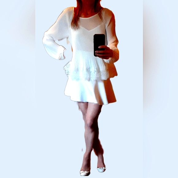 Zara winter white mini skirt - Picture 1 of 7